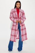 Samwell Belted Coat - Pink/combo