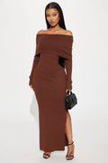 Marina Sweater Maxi Dress - Brown