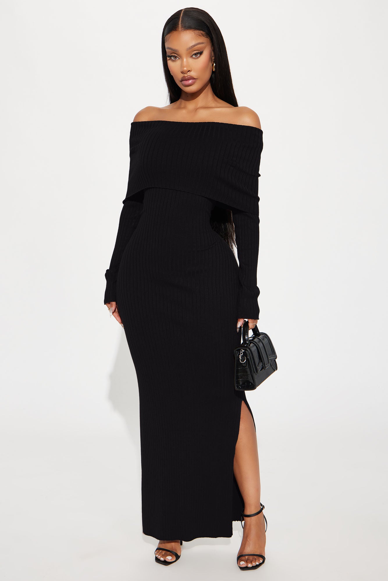 Marina Sweater Maxi Dress - Black