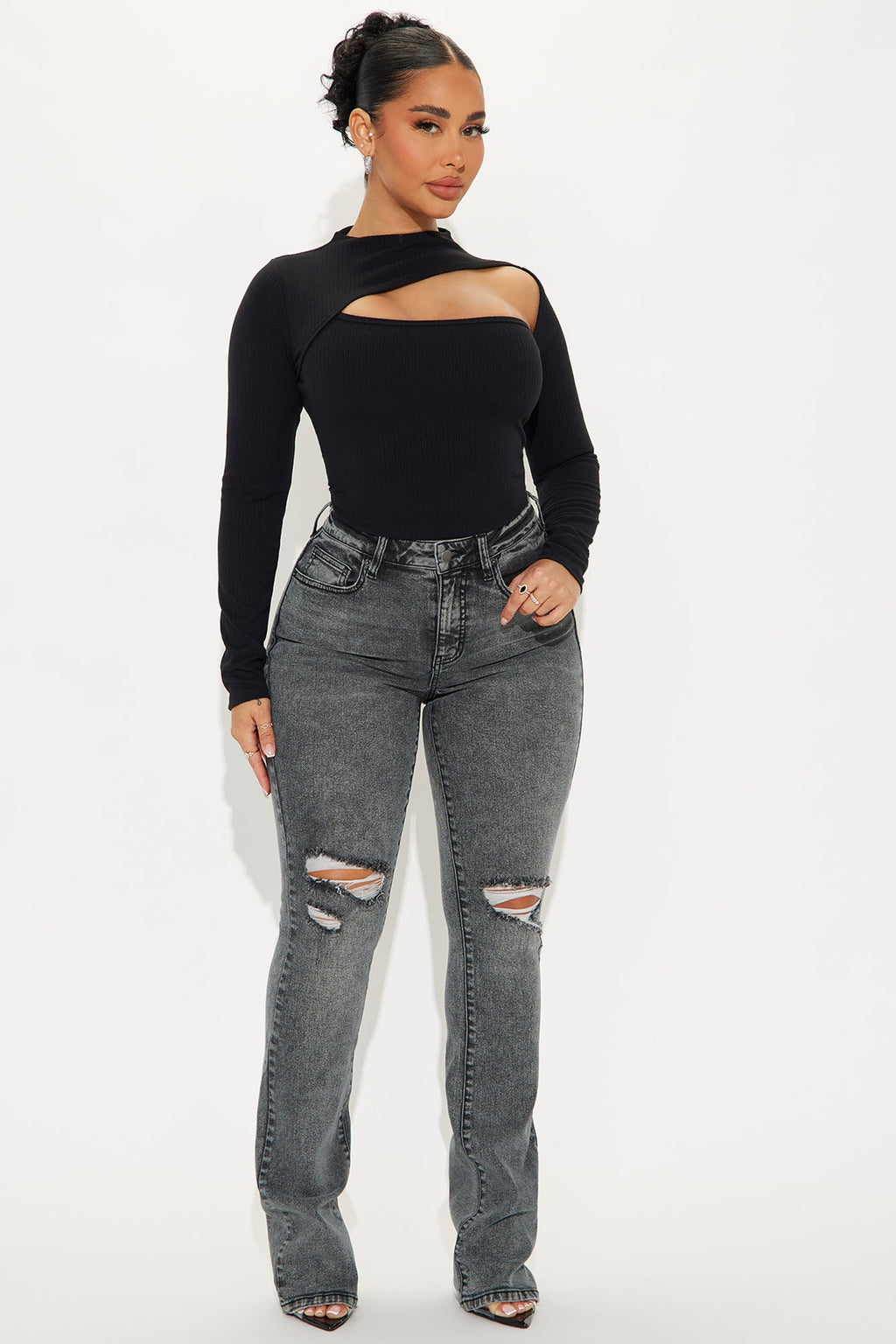 Babetown Bootcut Jeans - Grey
