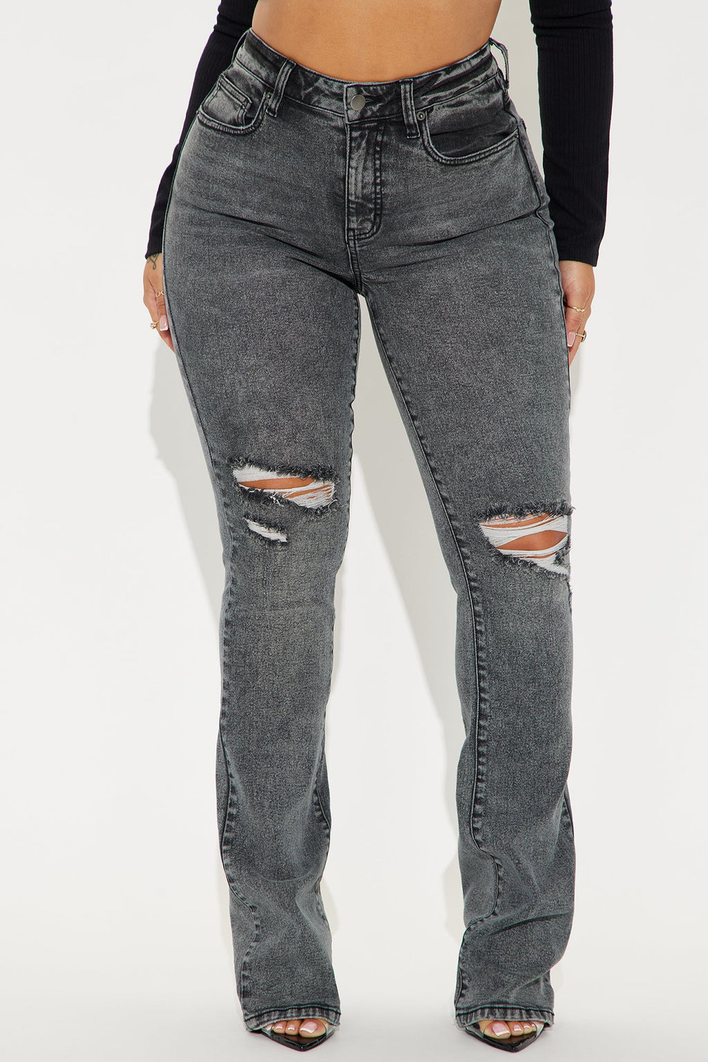 Babetown Bootcut Jeans - Grey