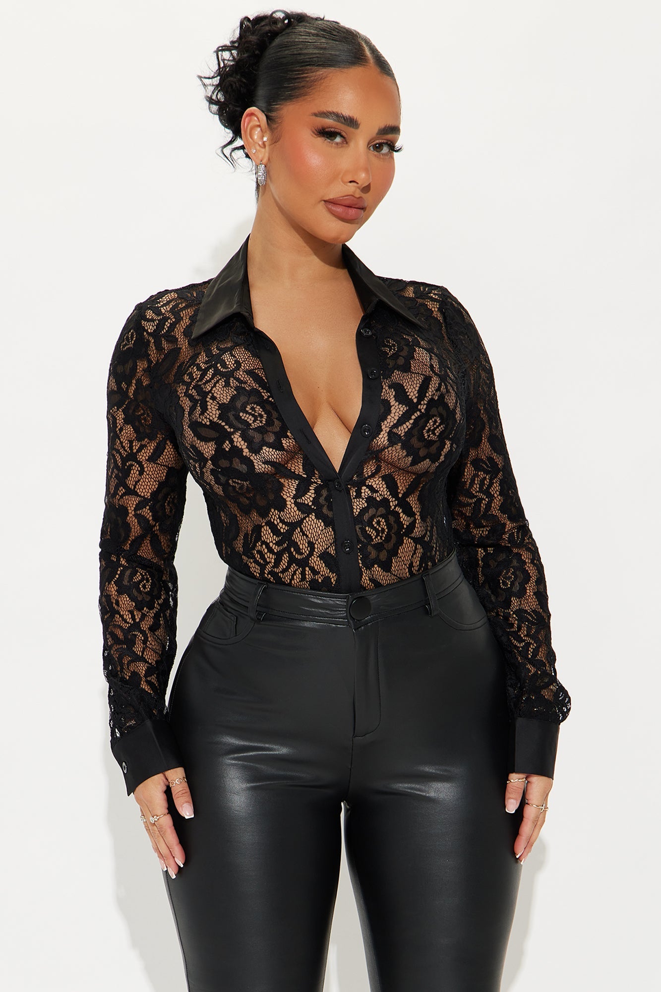 Caralia Lace Bodysuit - Black