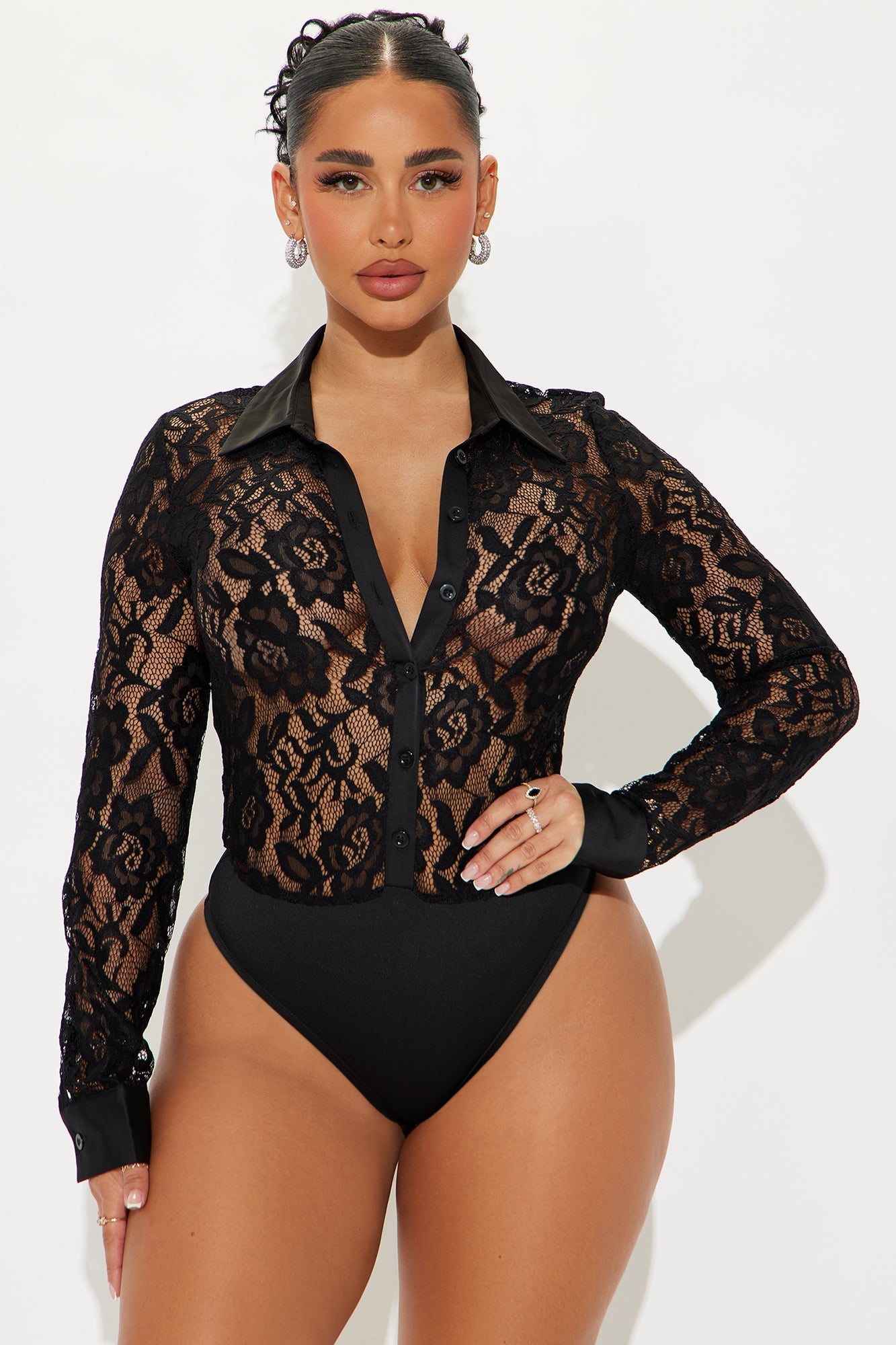 Caralia Lace Bodysuit - Black