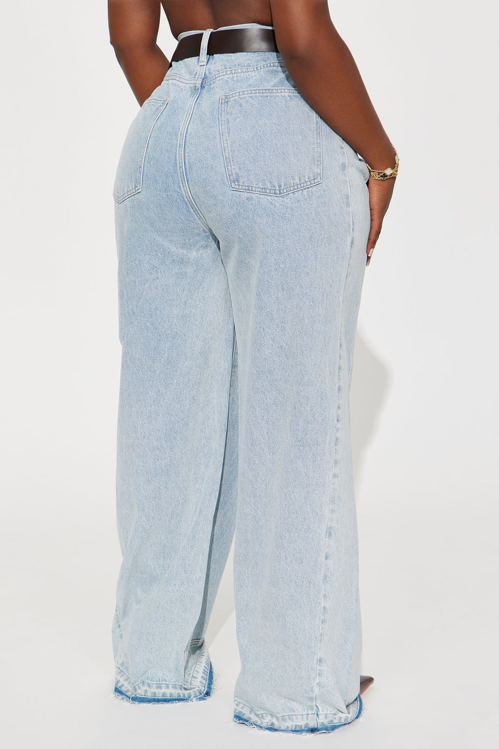 Holland Belted Baggy Jeans - Light Wash
