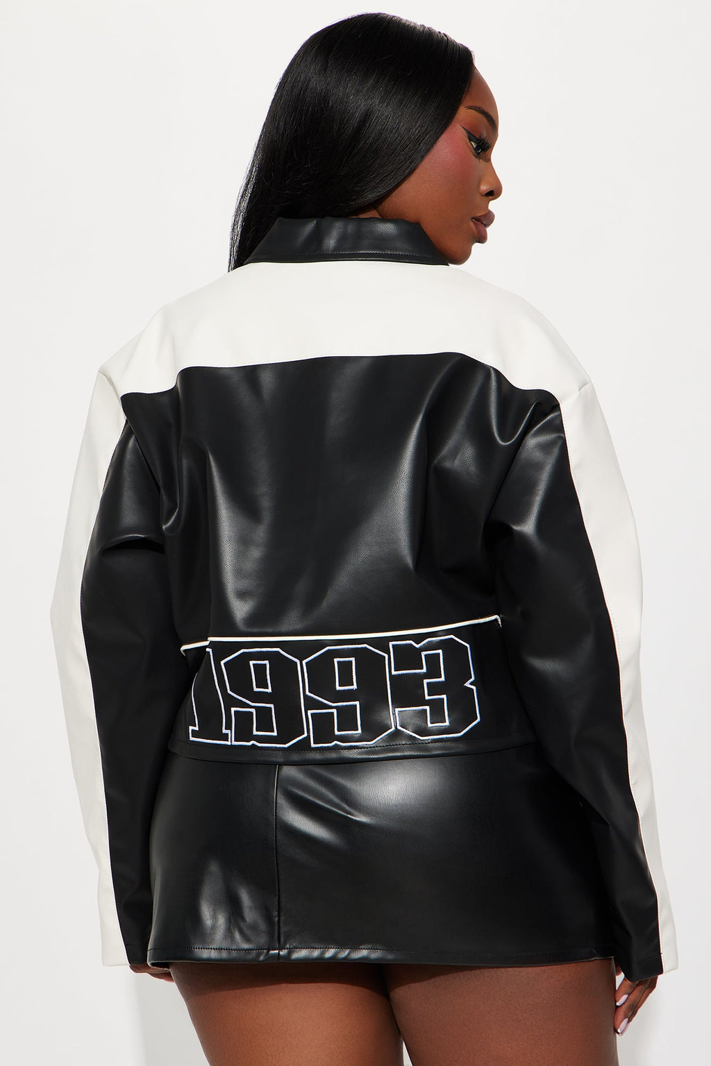 Midnight Drifter Faux Leather Moto Jacket - Black/combo