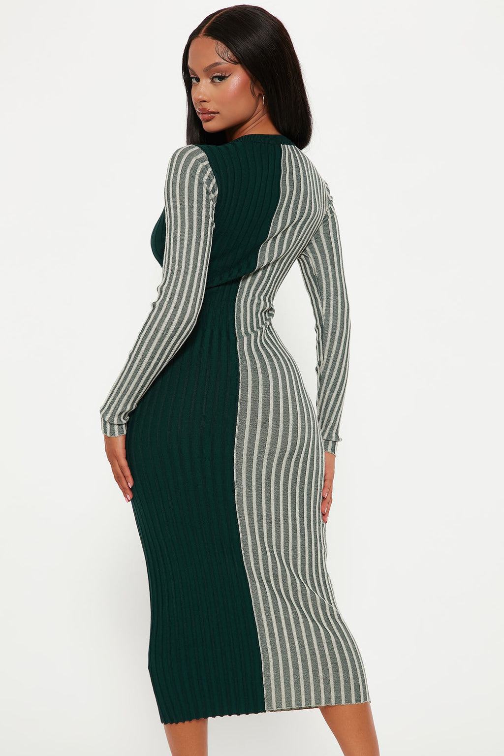 Chai Latte Sweater Midi Dress - Hunter