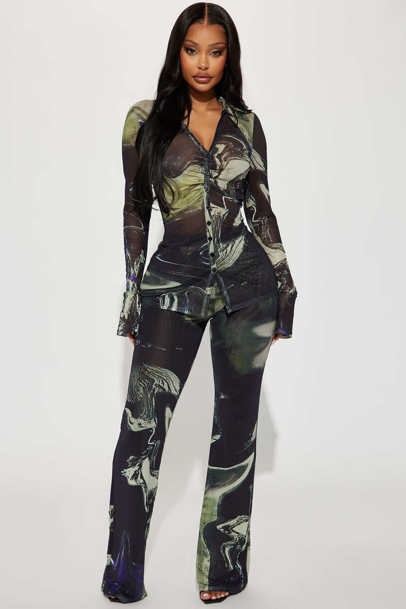 Gisella Pant Set - Black/combo