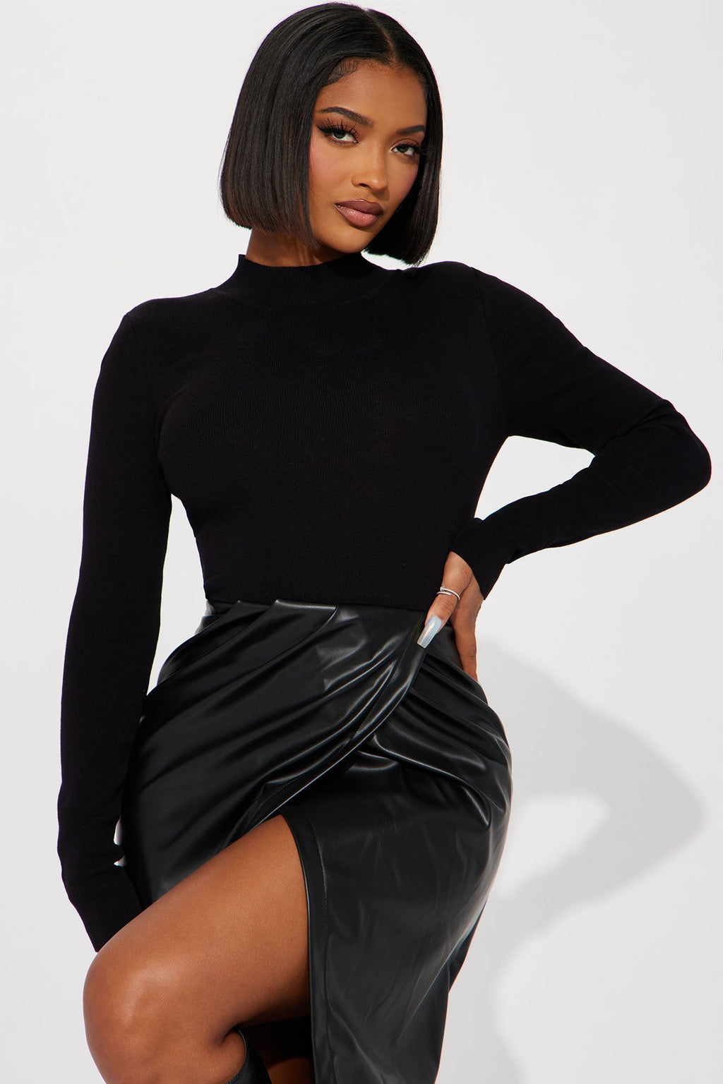 Willow Faux Leather Maxi Dress - Black