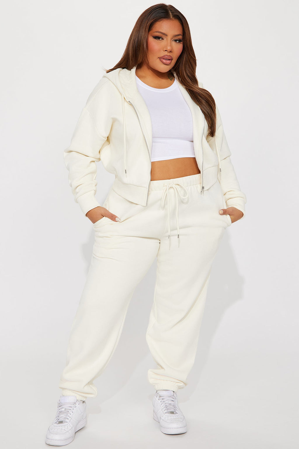 Brianna Jogger Pant Set - Cream