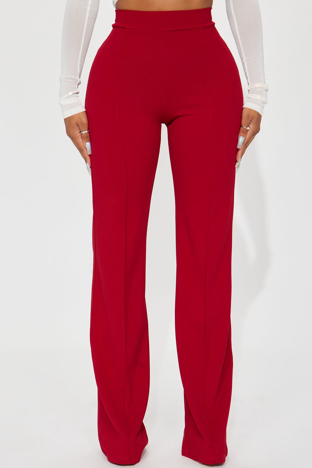 Tall Victoria High Waisted Dress Pants - Red