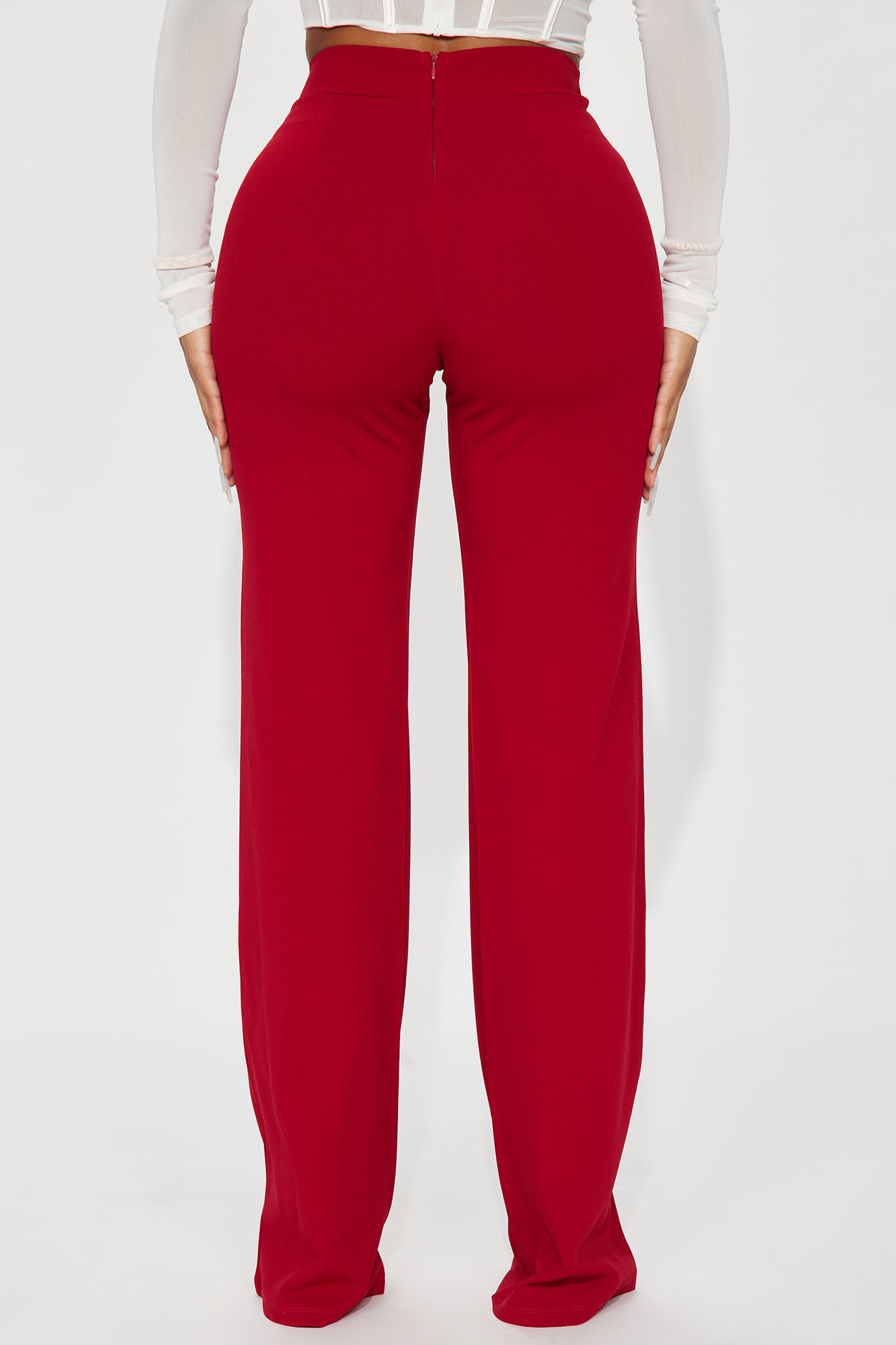 Tall Victoria High Waisted Dress Pants - Red