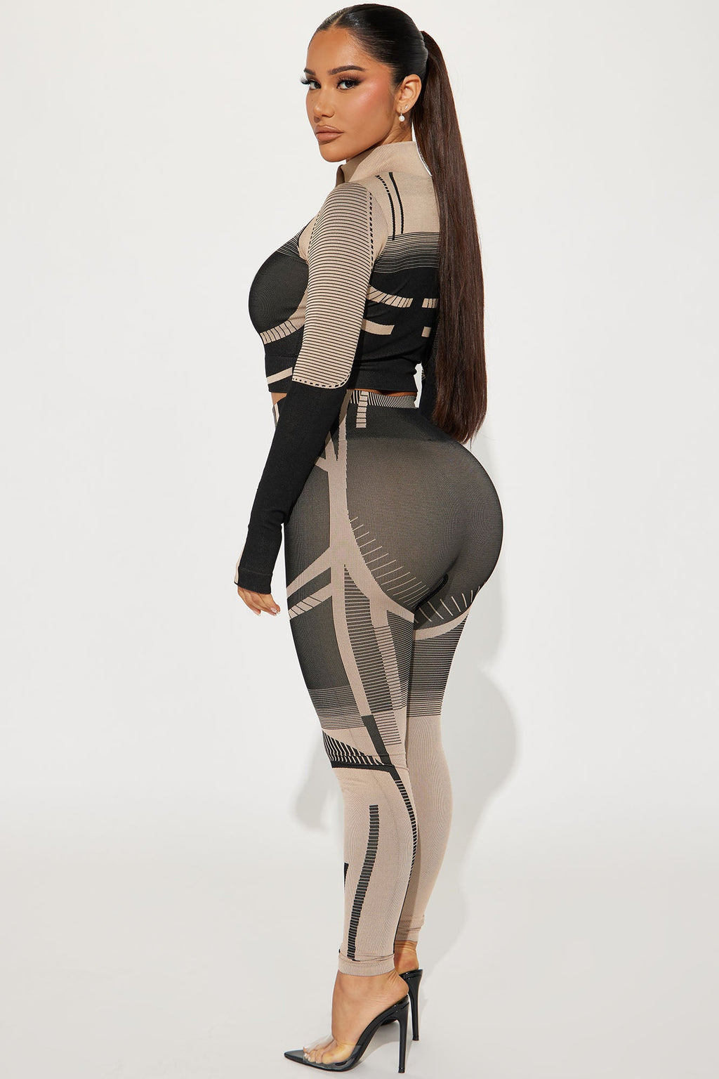 Getting Geometric Seamless Legging Set - Black/combo