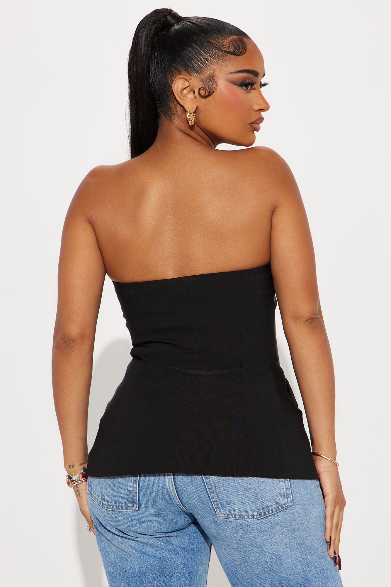 Office Flirt Vest Top - Black
