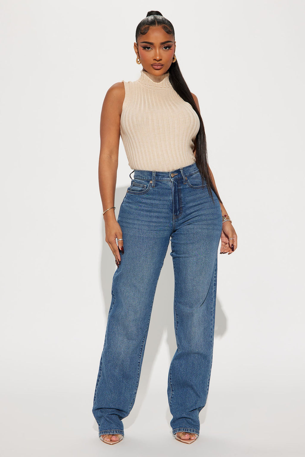 Tall Night Out In Paris Straight Leg Jeans - Medium Blue Wash