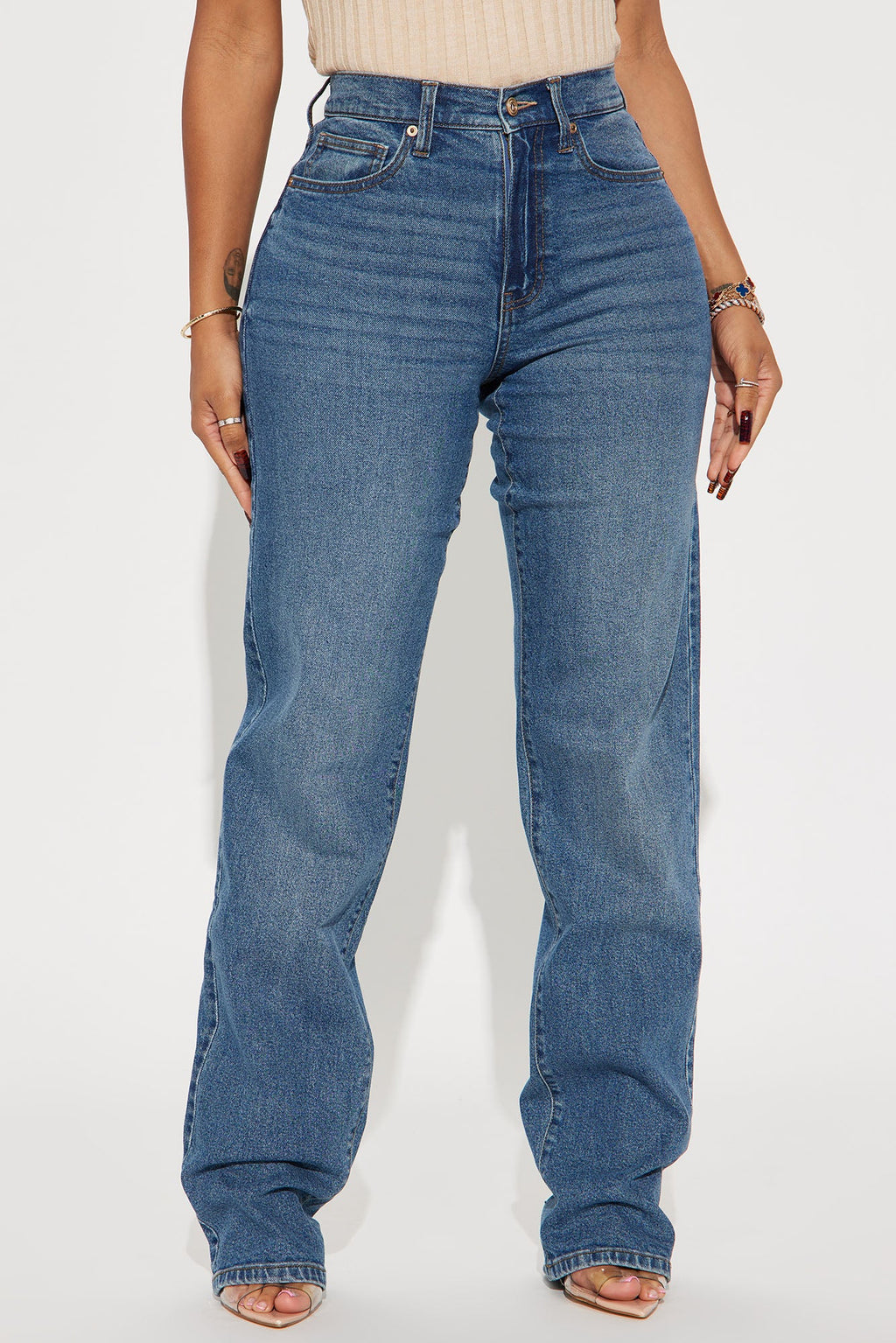 Tall Night Out In Paris Straight Leg Jeans - Medium Blue Wash