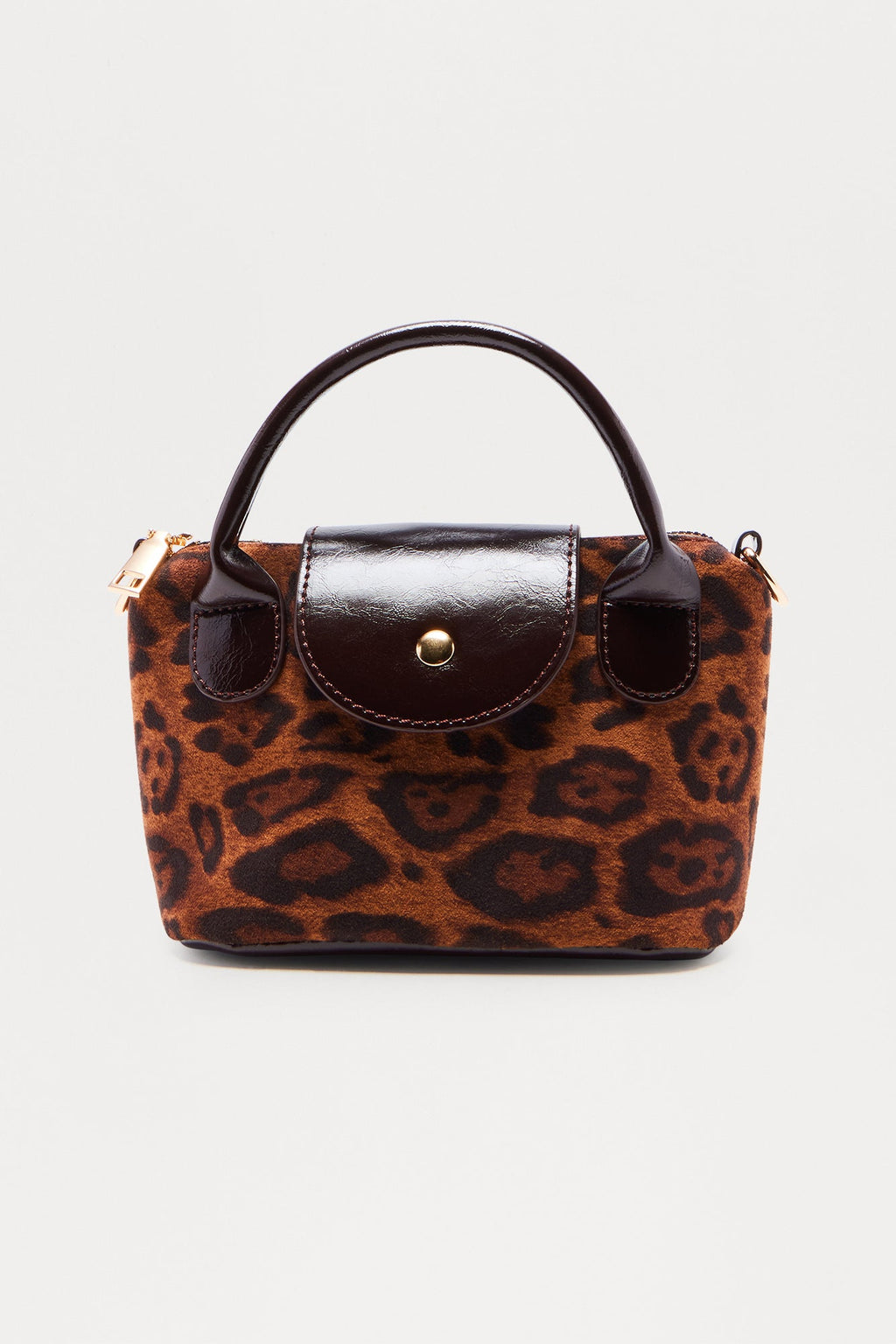Wild Catch Faux Fur Leopard Satchel - Brown/combo