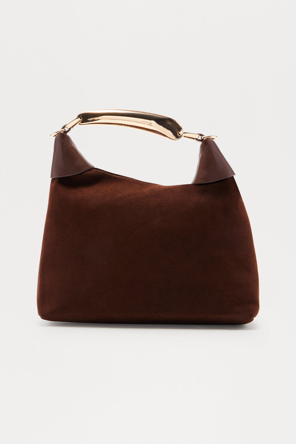 Chocolate Dreams Faux Suede Satchel Handbag - Brown