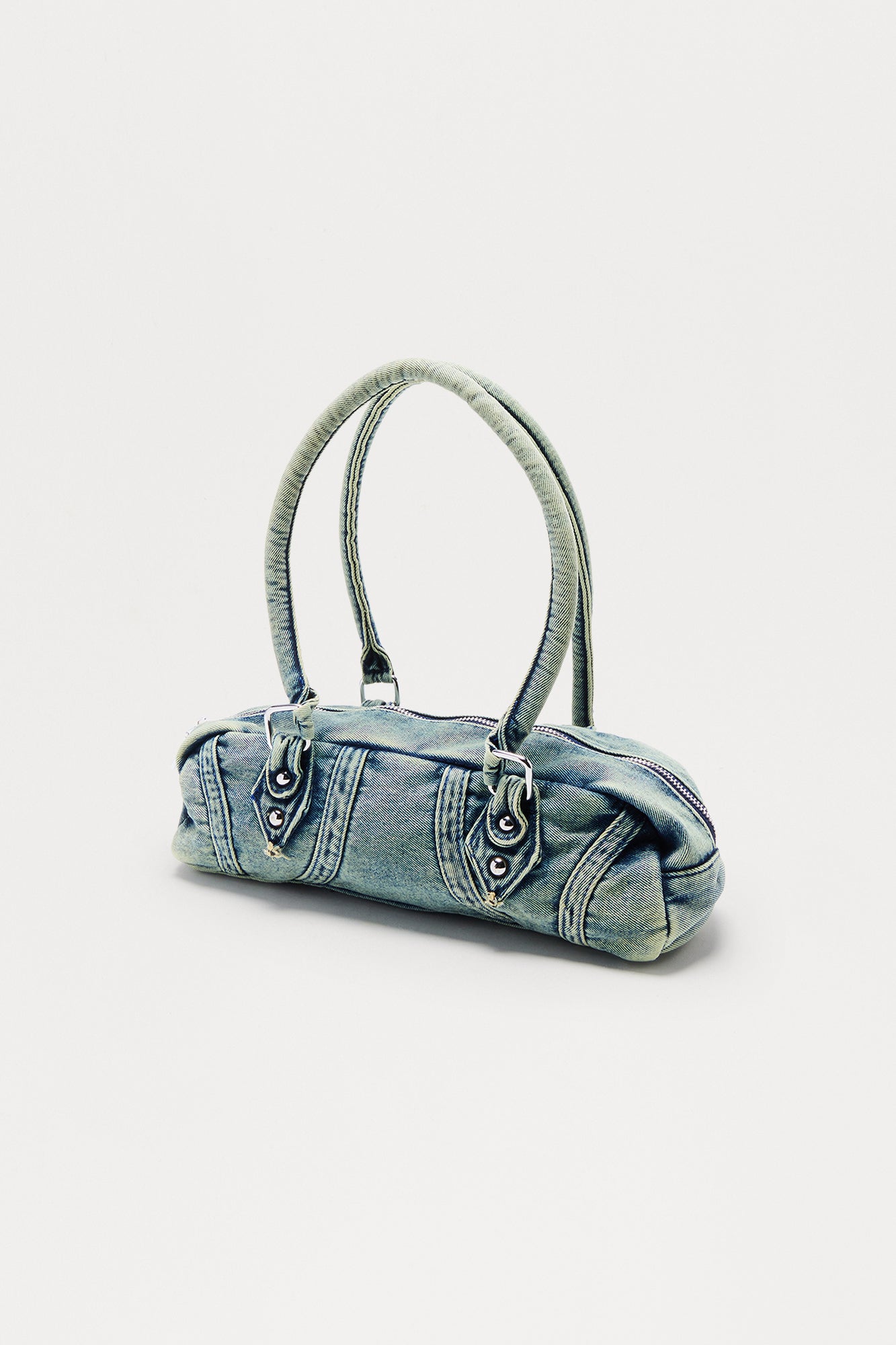 Sidewalk Strut Denim Shoulder Handbag - Denim