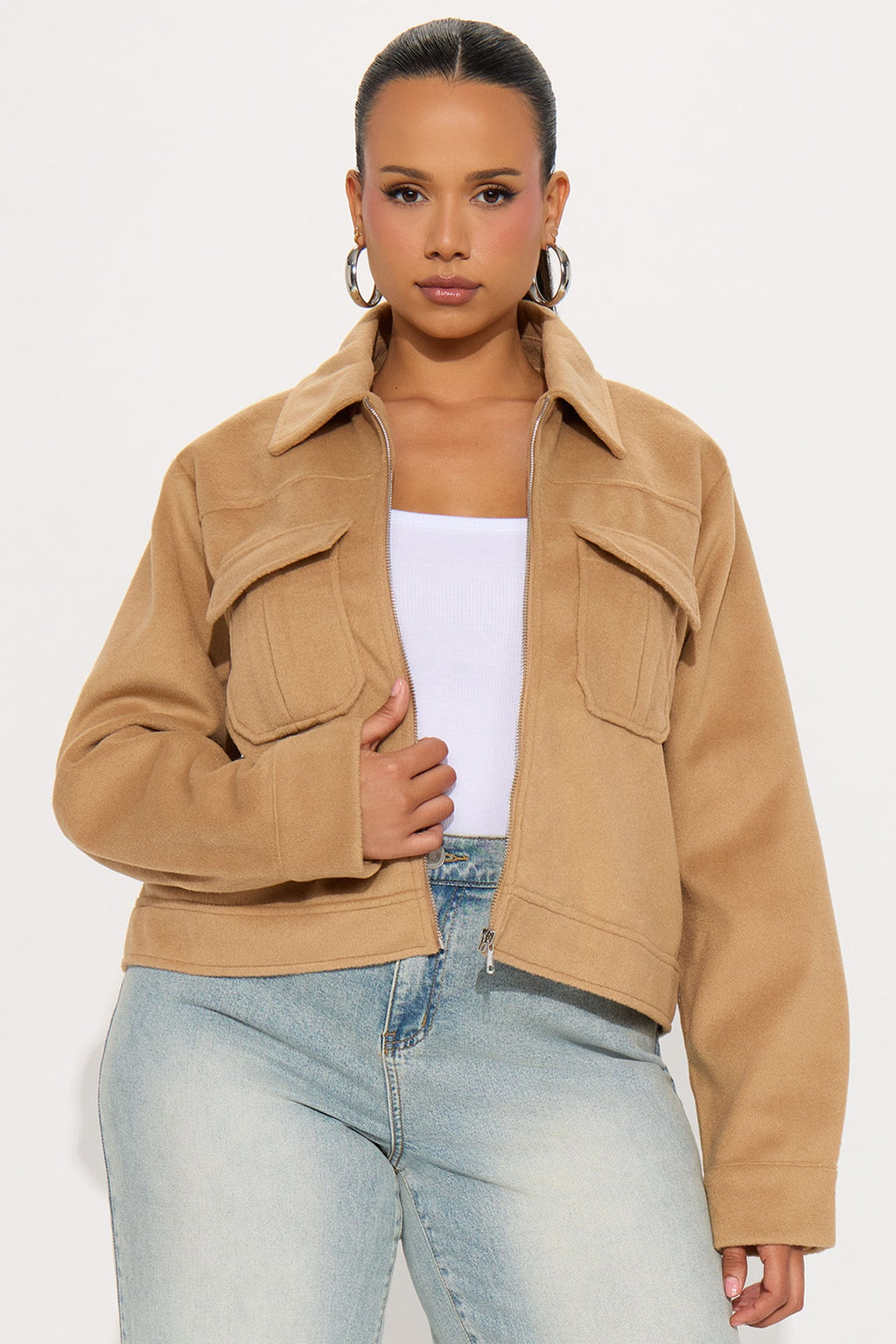 Frankie Wool Trucker Jacket - Camel