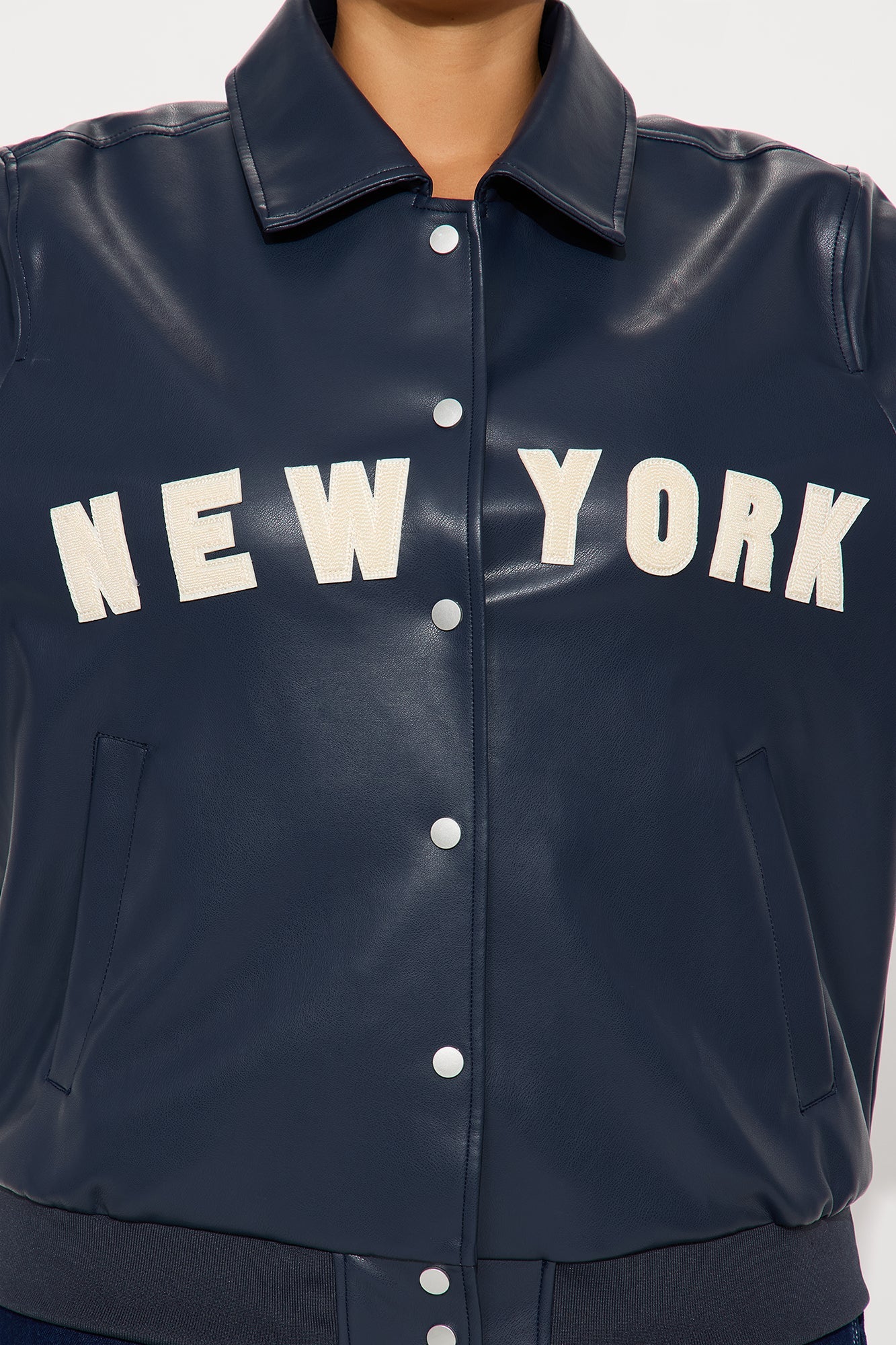 New York Rush Oversized Bomber Jacket - Navy/combo