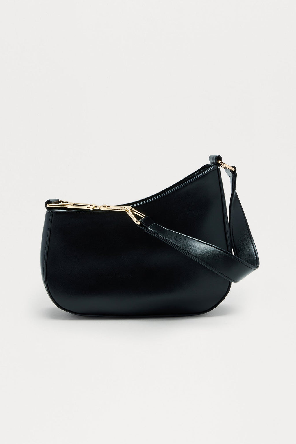 Down For Anything Faux Leather Shoulder Handbag - Black