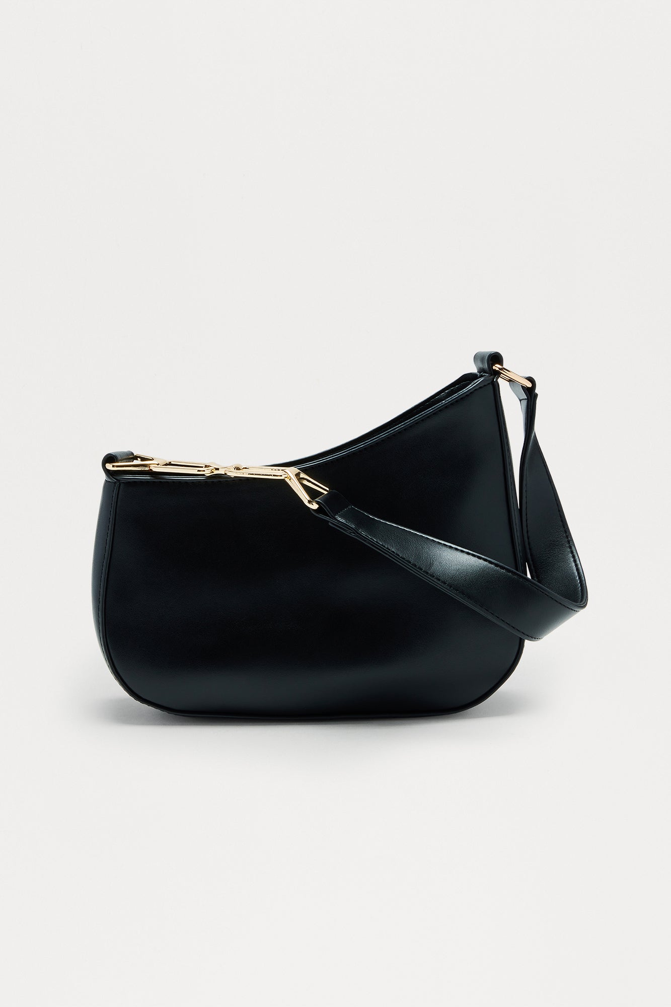 Down For Anything Faux Leather Shoulder Handbag - Black