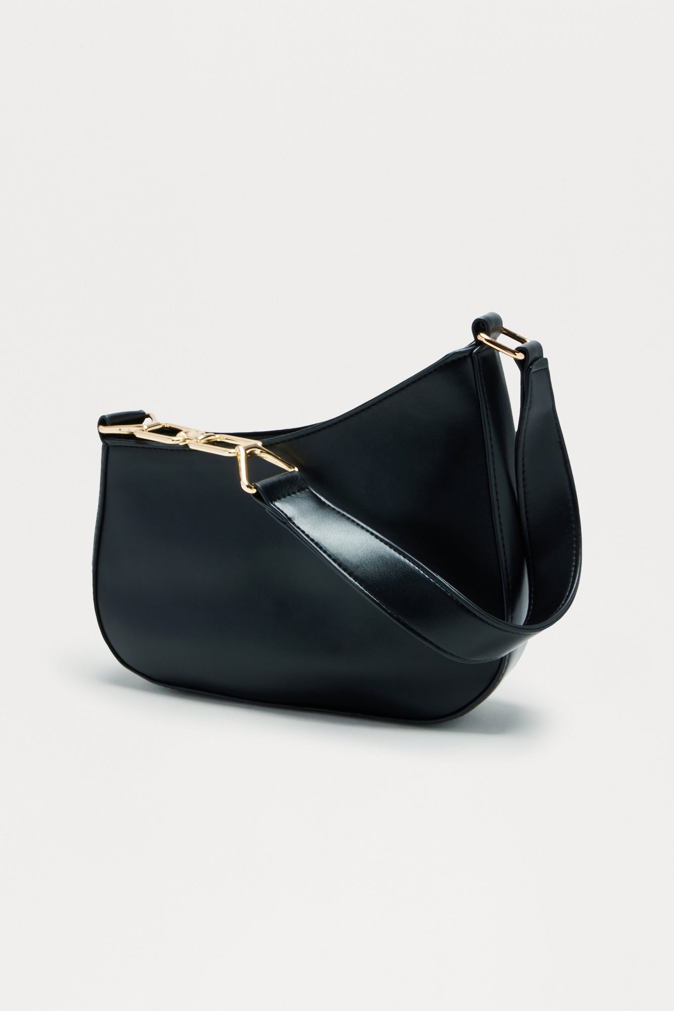 Down For Anything Faux Leather Shoulder Handbag - Black