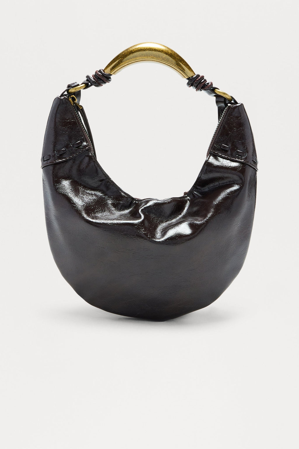 Live It Up Faux Leather Shoulder Handbag - Brown