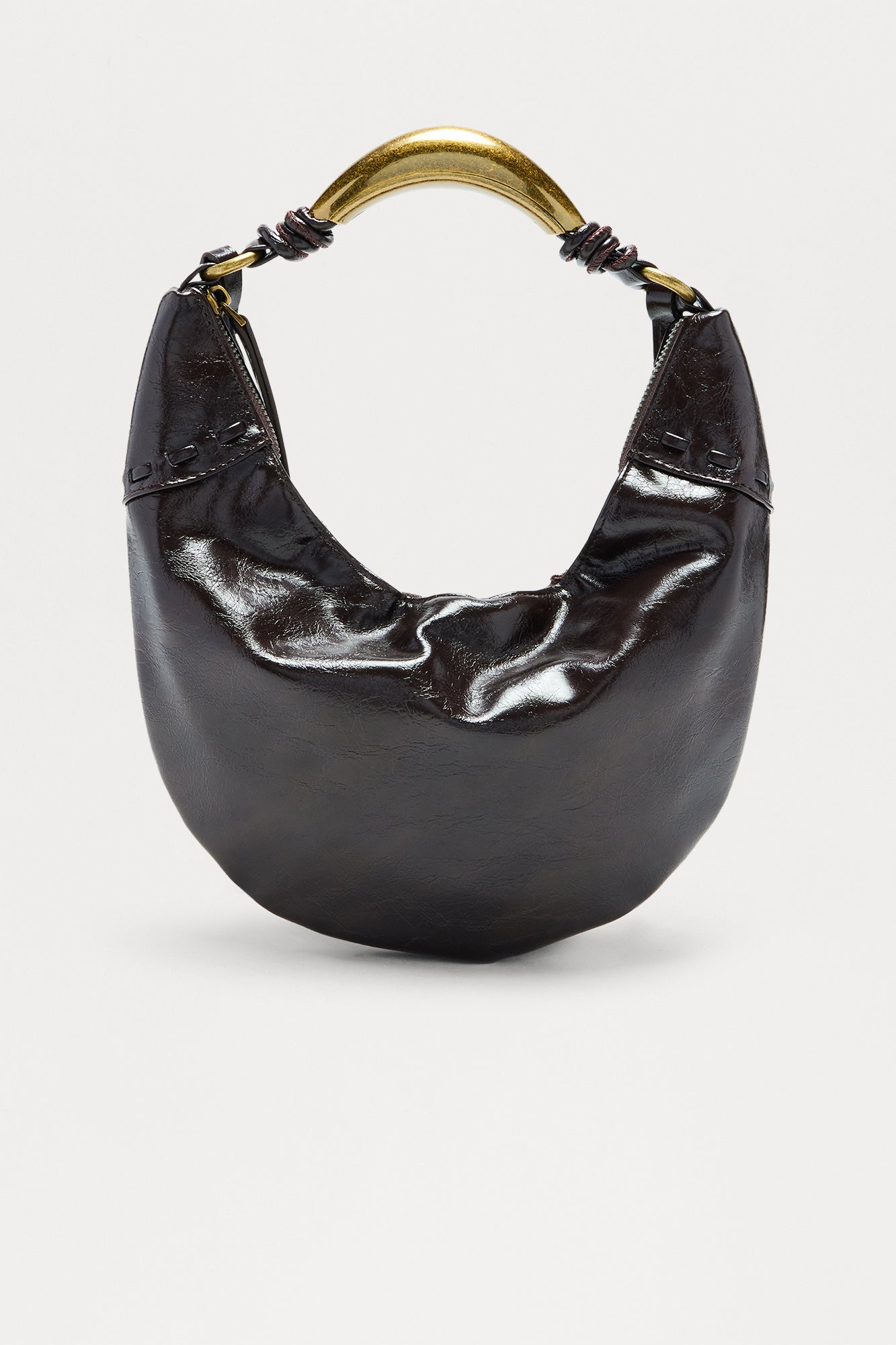 Live It Up Faux Leather Shoulder Handbag - Brown