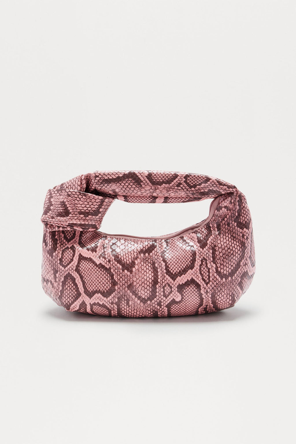 Deadly Wrap Embossed Snake Skin Shoulder Handbags - Pink/combo