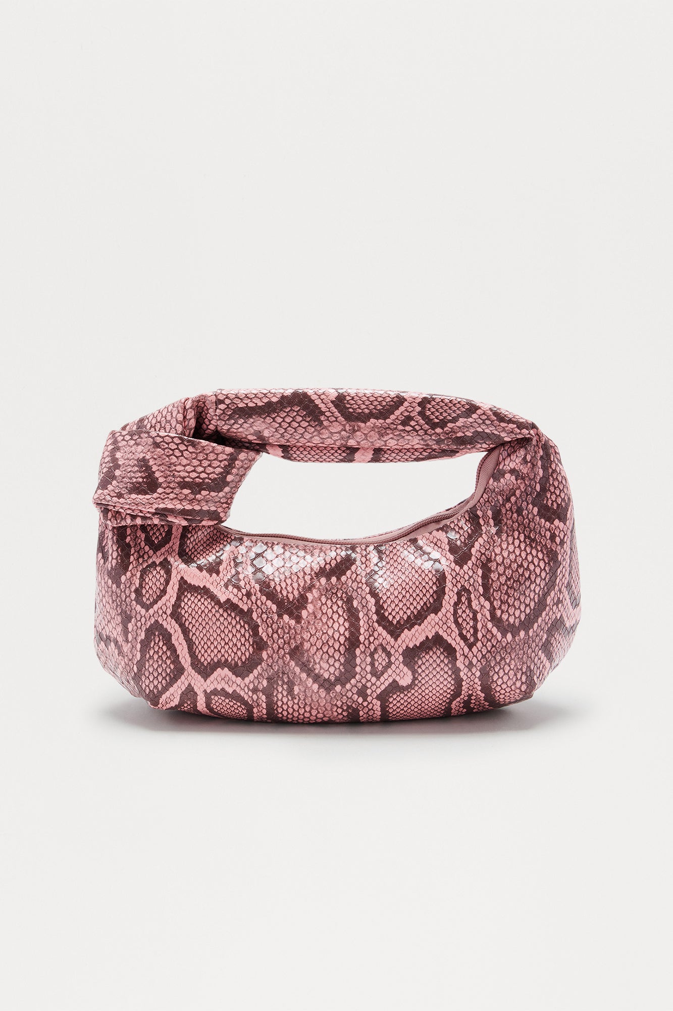 Deadly Wrap Embossed Snake Skin Shoulder Handbags - Pink/combo