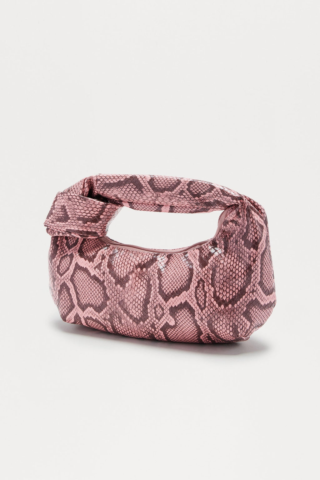 Deadly Wrap Embossed Snake Skin Shoulder Handbags - Pink/combo