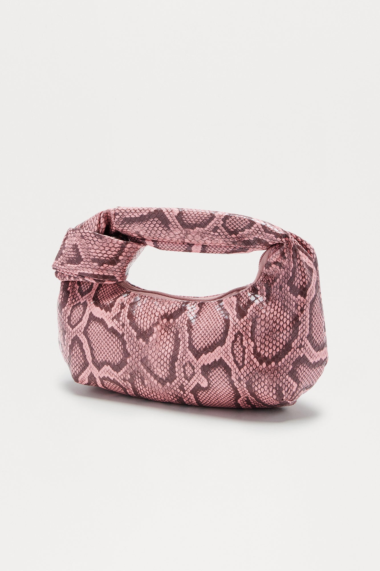 Deadly Wrap Embossed Snake Skin Shoulder Handbags - Pink/combo