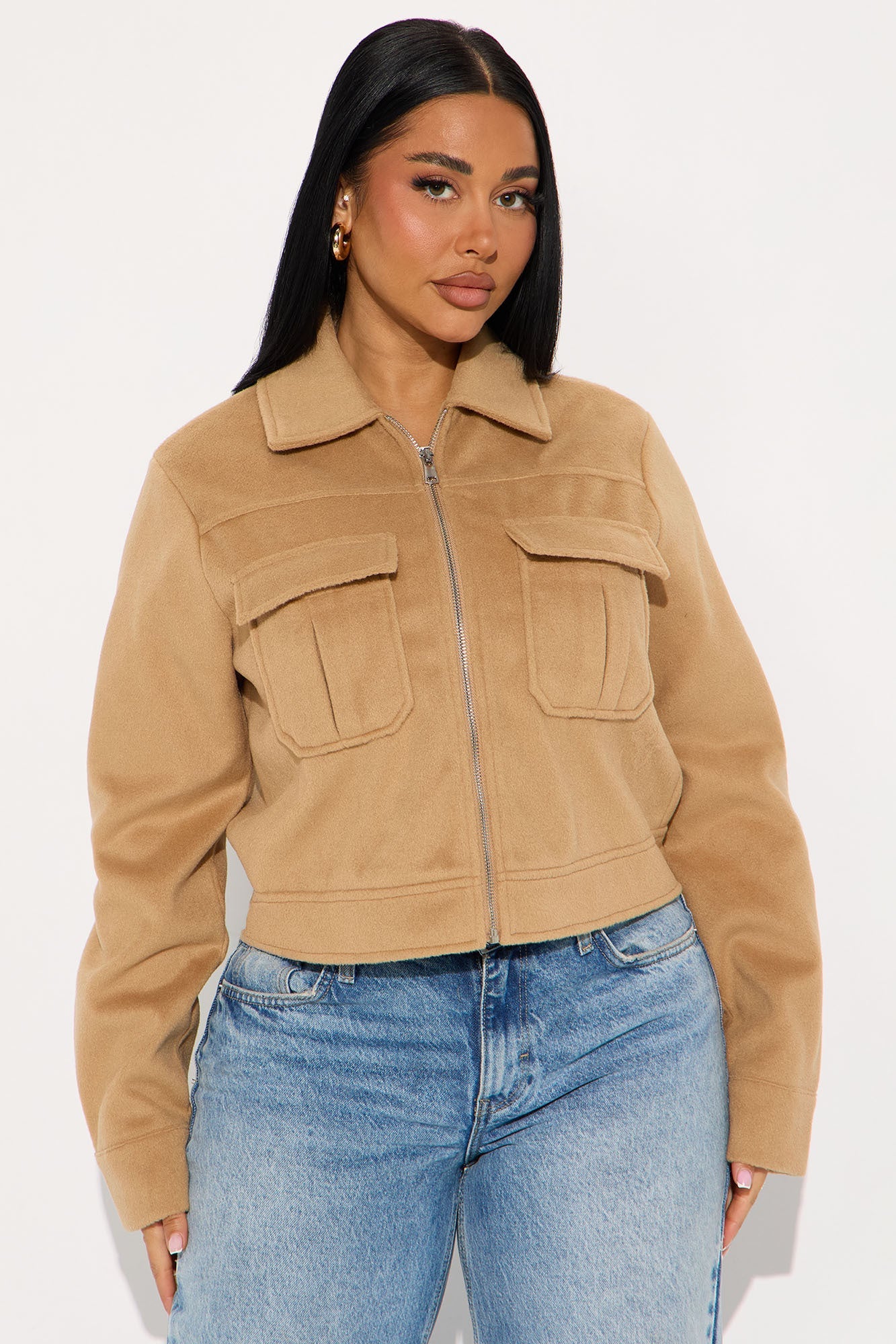 Frankie Wool Trucker Jacket - Camel