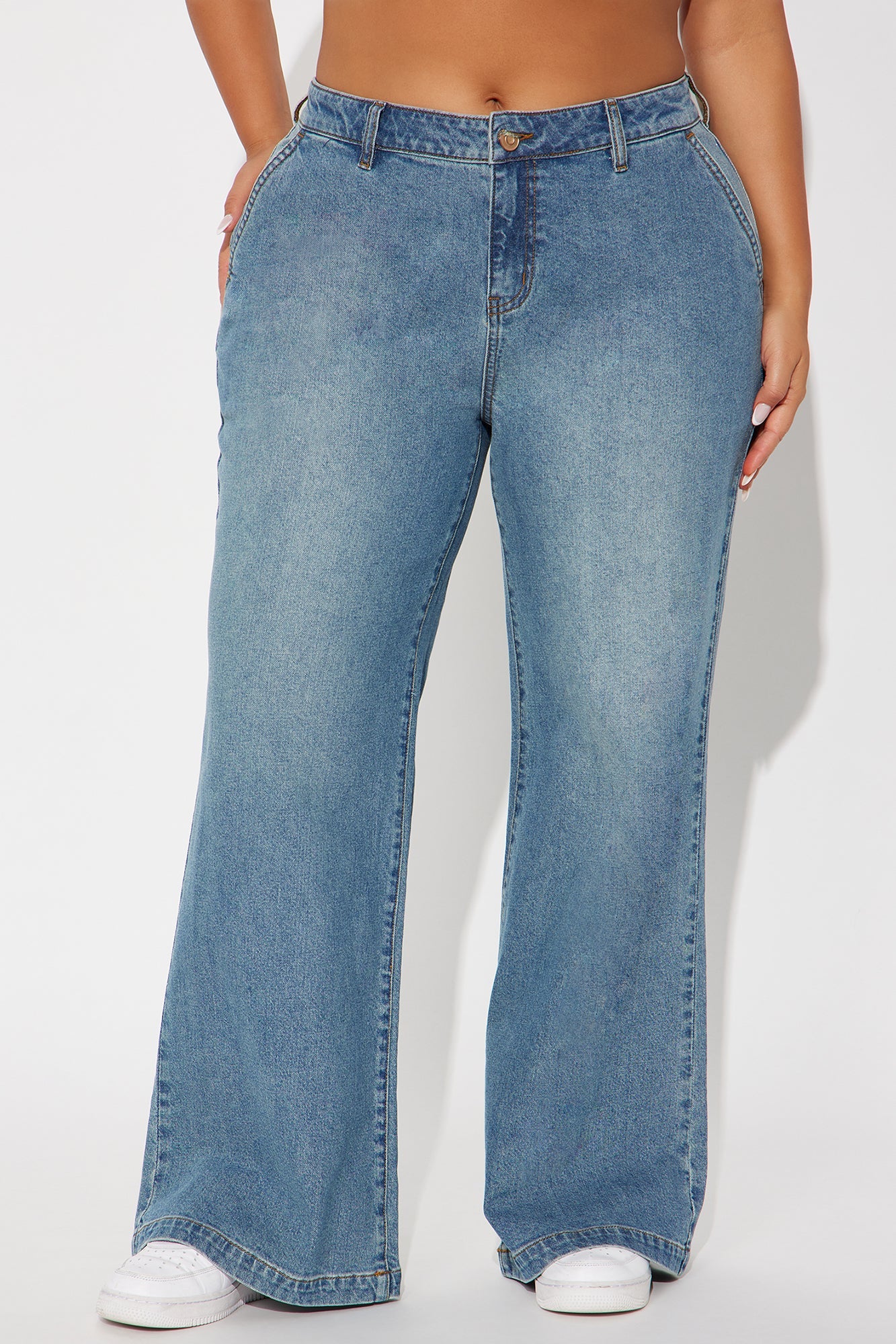 Delusional Drop Waist Jeans - Medium Wash