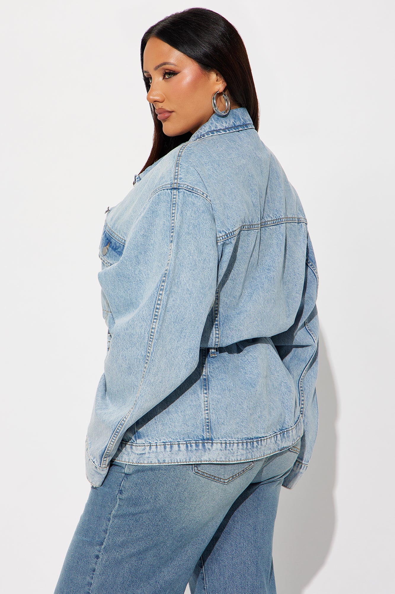 Selene Belted Hourglass Denim Jacket - Light Wash