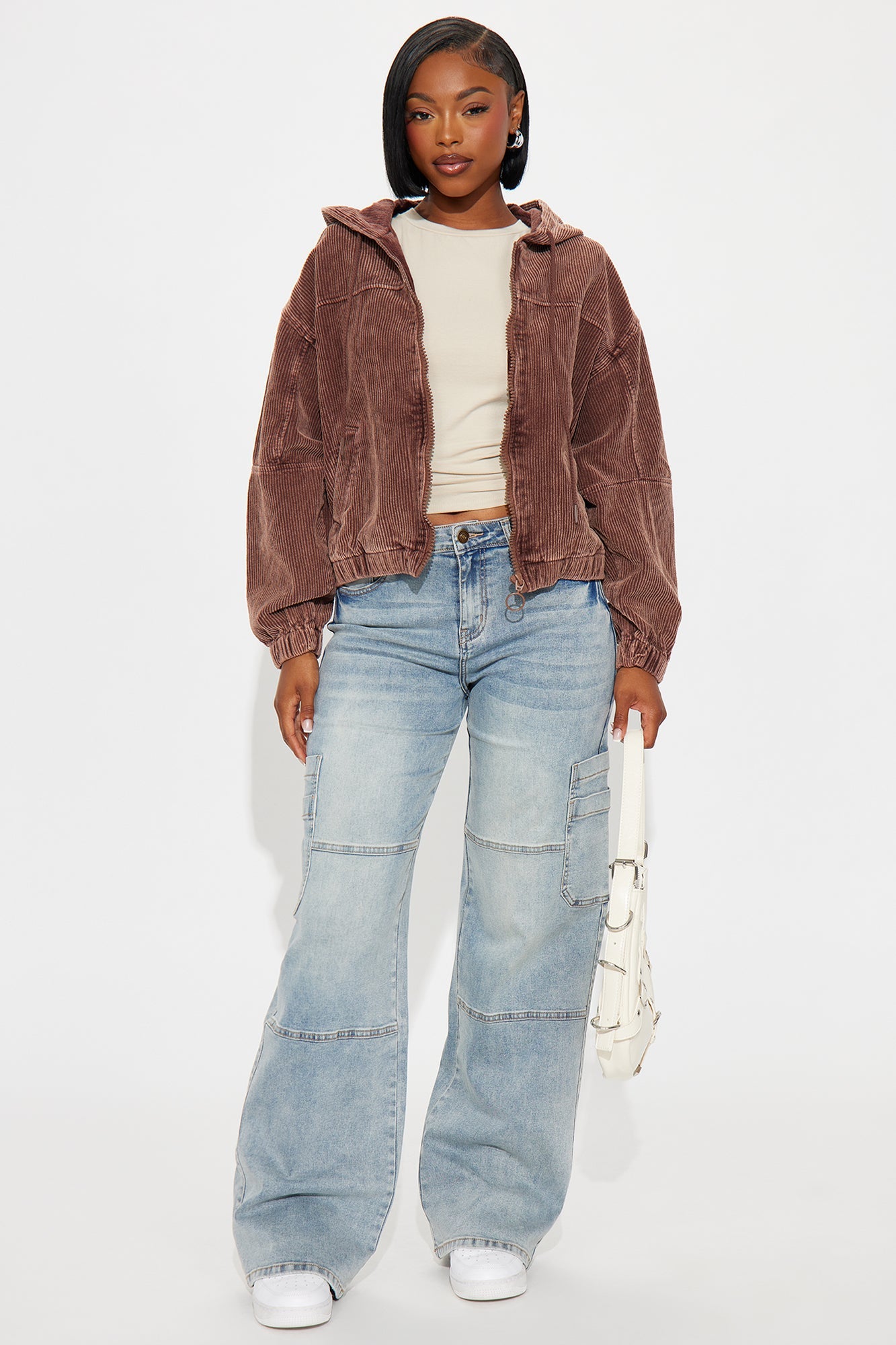 Hit The Road Corduroy Bomber Jacket - Brown