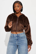Ayesha Corduroy Cropped Jacket - Chocolate