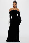 Fits Like A Glove Velvet Gown - Black