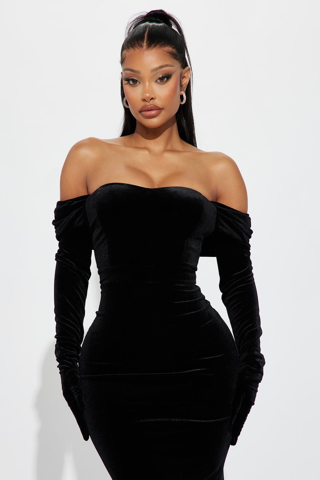 Fits Like A Glove Velvet Gown - Black