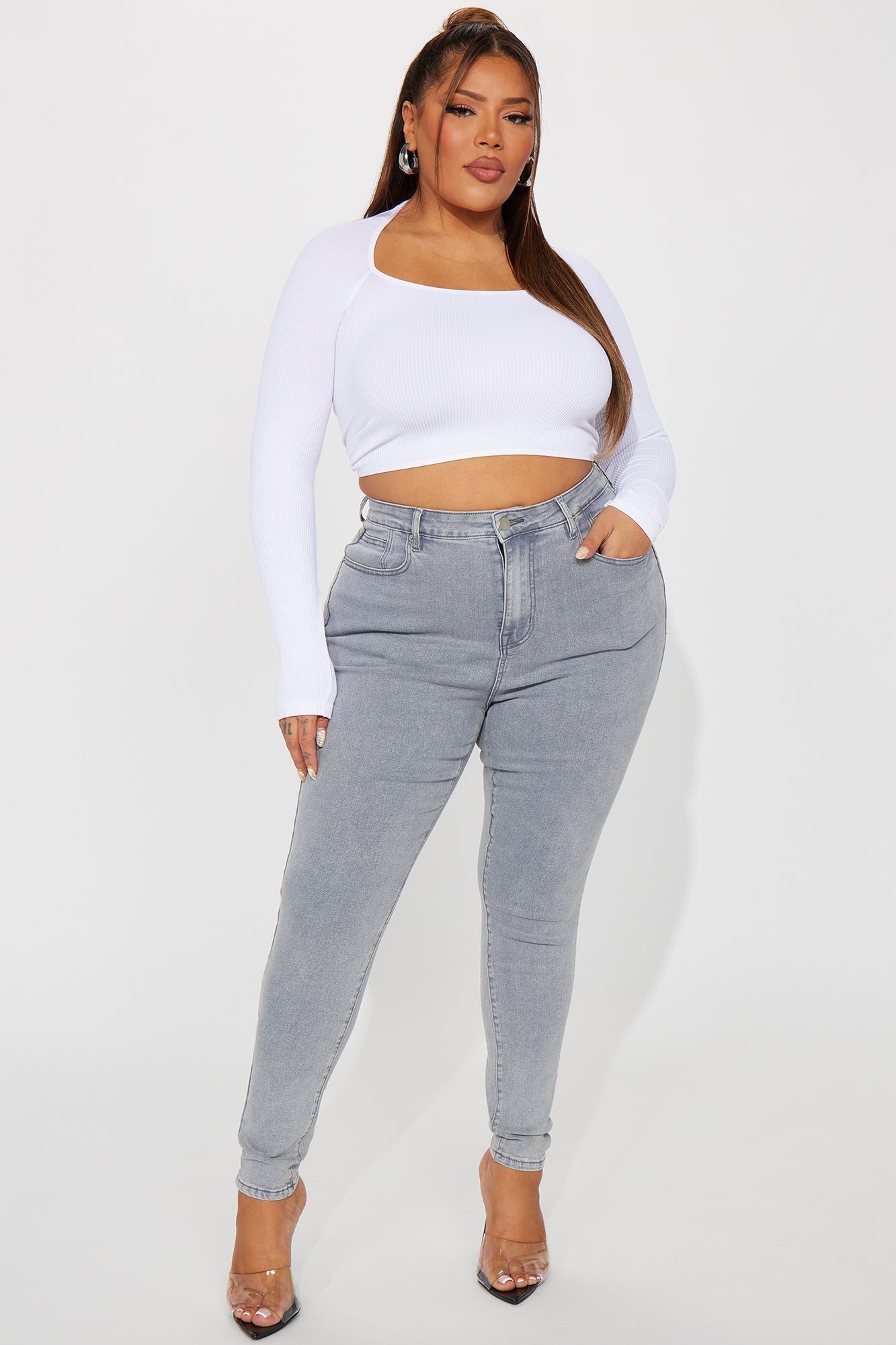 Shape Up Sculpting Stretch Skinny Jeans - Grey