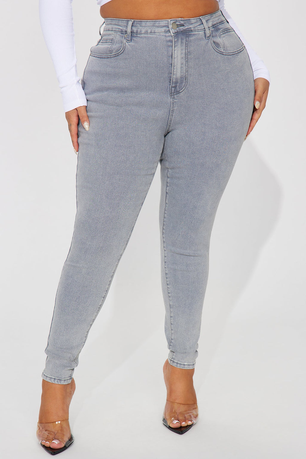Shape Up Sculpting Stretch Skinny Jeans - Grey