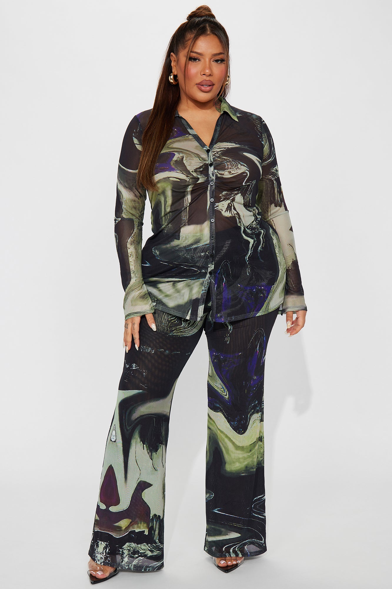 Gisella Pant Set - Black/combo