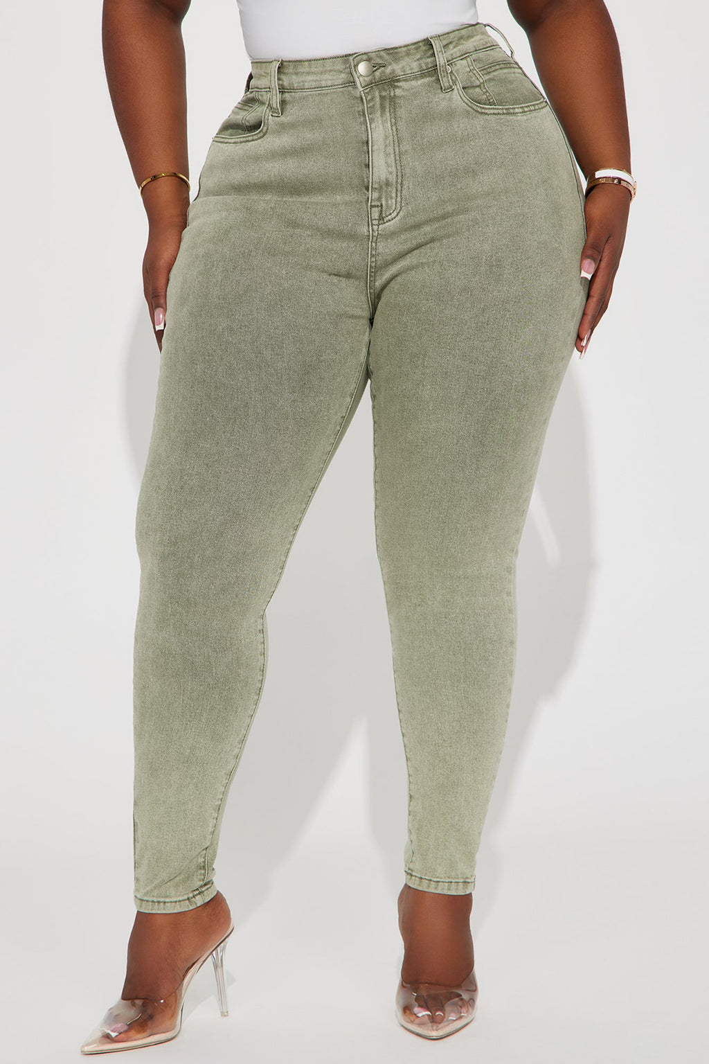 Shape Up Sculpting Stretch Skinny Jeans - Green