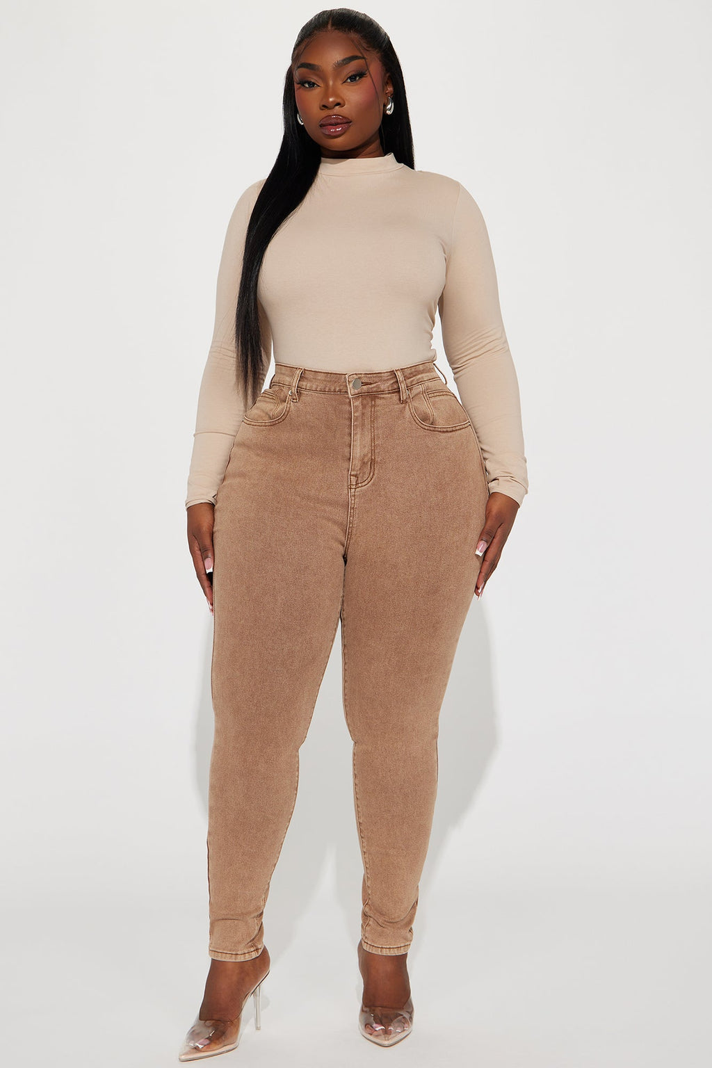 Shape Up Sculpting Stretch Skinny Jeans - Brown