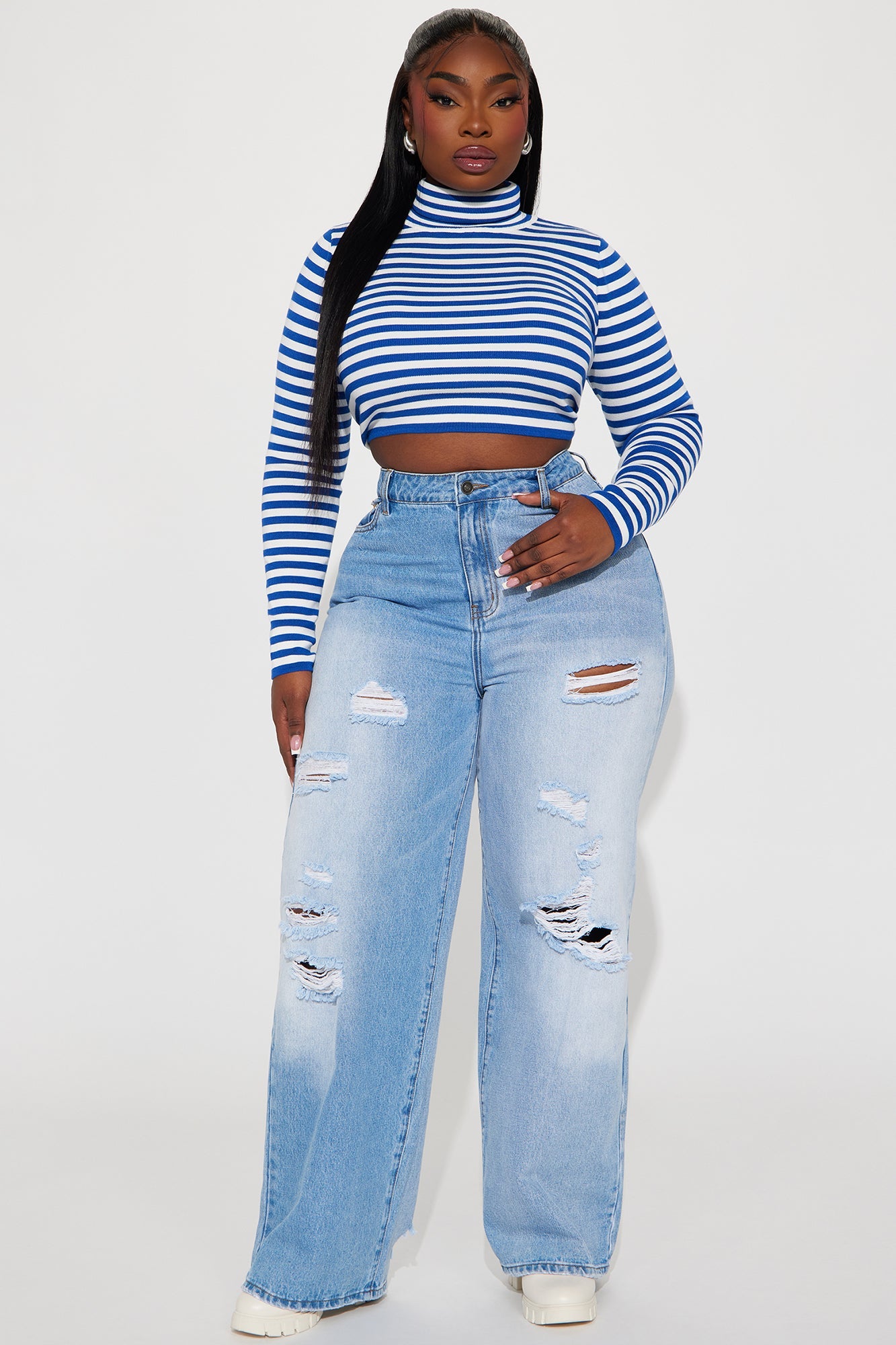 Henrietta Turtleneck Sweater - Navy/combo