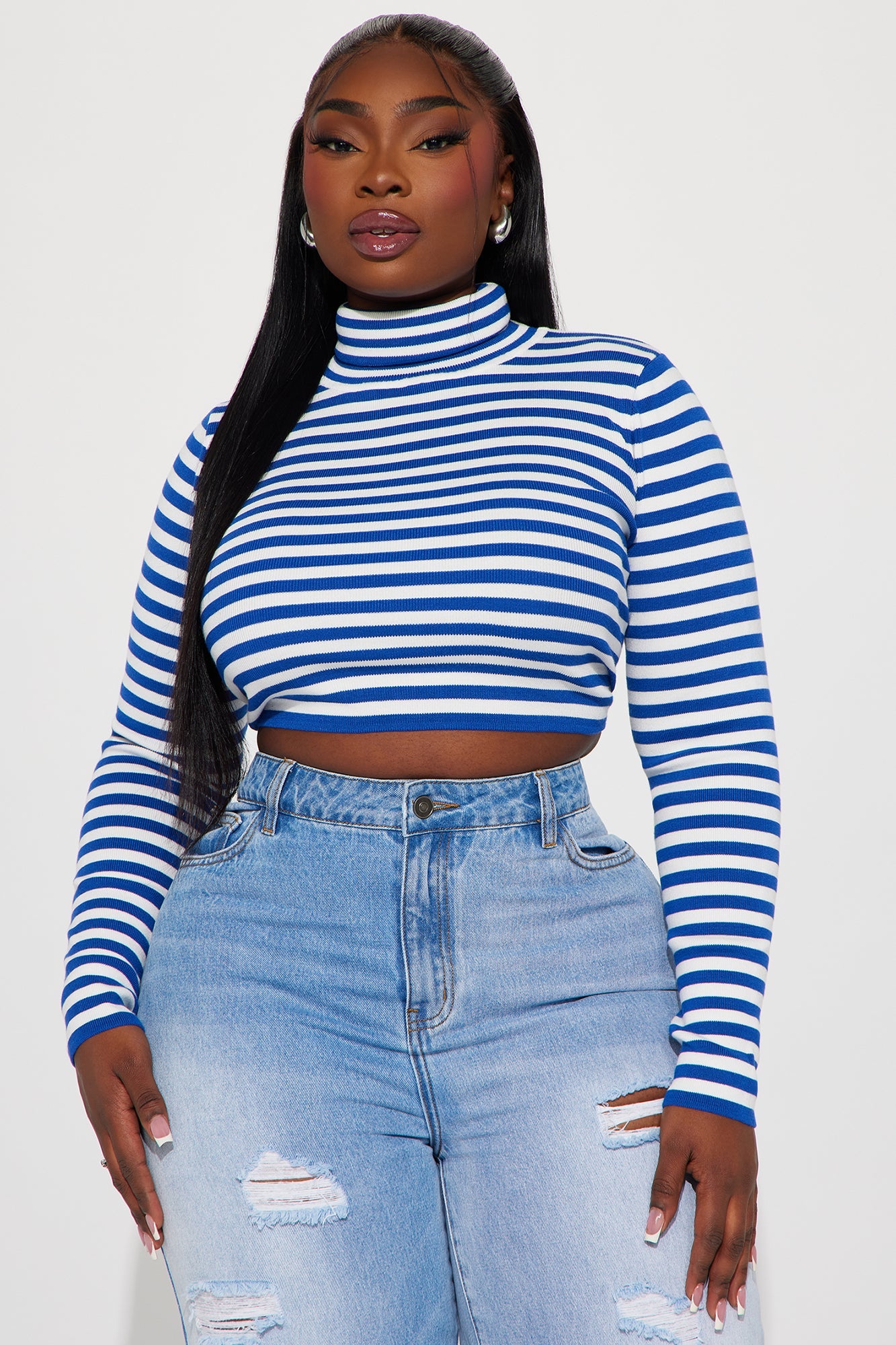 Henrietta Turtleneck Sweater - Navy/combo