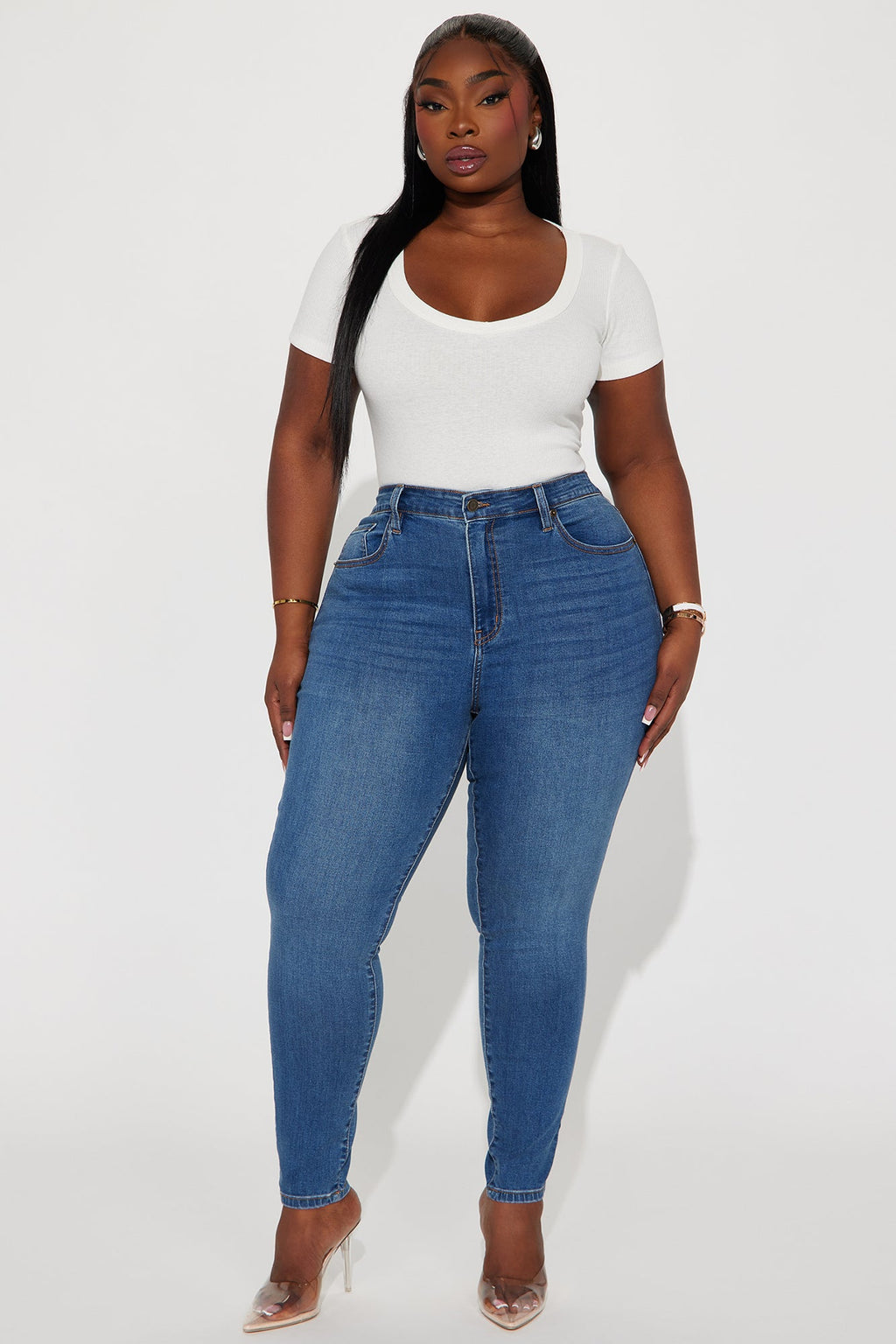 Kiley Control Curvy Stretch Skinny Jeans - Vintage Wash