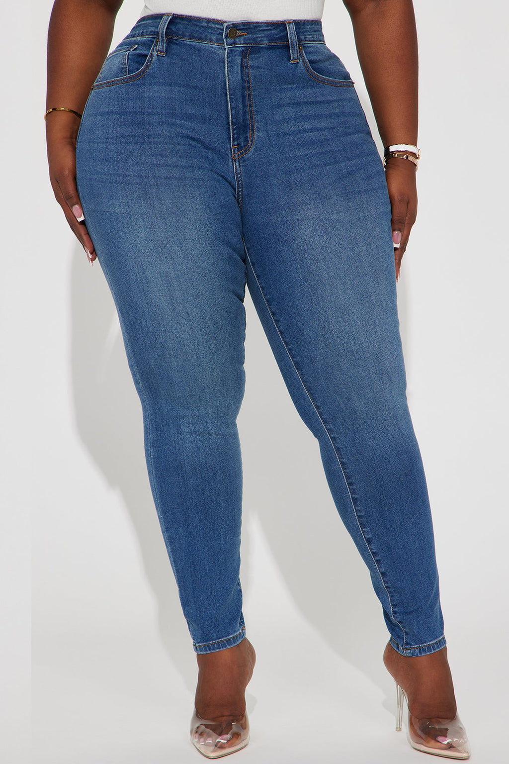 Kiley Control Curvy Stretch Skinny Jeans - Vintage Wash