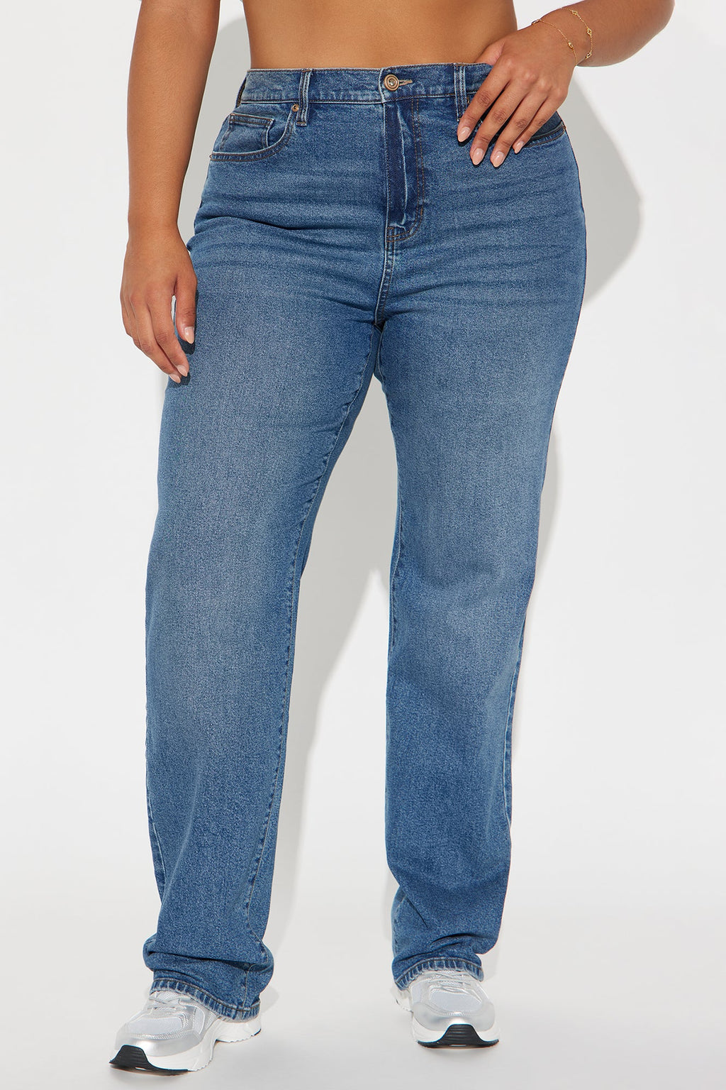 Tall Night Out In Paris Straight Leg Jeans - Medium Blue Wash